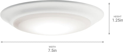 FLICKERGIFT Gen 1 LED Downlight in White, 7.5” Ceiling Lights Flush Mount, Wet Rated Interior Dimmable Light for Living Room, Dining Room, Kitchen, Bathroom and Bedroom, 3000K, (7.5” x 1.5”)