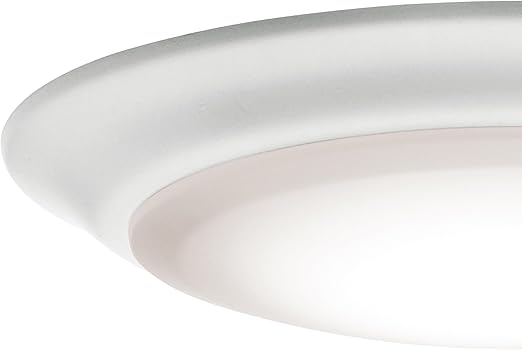 FLICKERGIFT Gen 1 LED Downlight in White, 7.5” Ceiling Lights Flush Mount, Wet Rated Interior Dimmable Light for Living Room, Dining Room, Kitchen, Bathroom and Bedroom, 3000K, (7.5” x 1.5”)