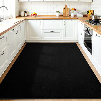 FLICKERGIFT Black Area Rugs for Living Room Bedroom, 4x6 Modern Thickened Memory-Foam Throw Carpet, Super Soft Kids Boys Girls Rug, Non-Slip Washable Carpets for Dorm Nursery Classroom Office Decor