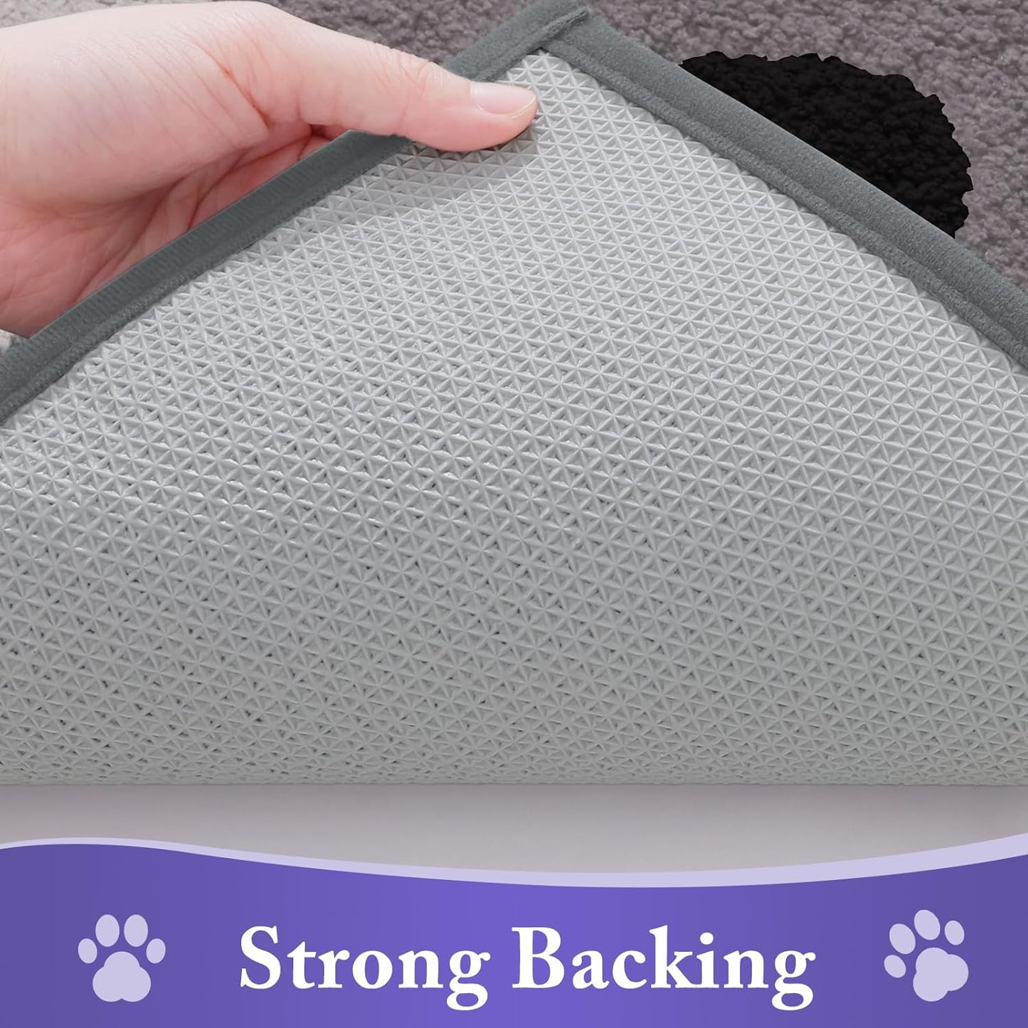 FLICKERGIFT Dog Door Mat for Muddy Paws, Absorbent Dirt Trapper Non Slip Indoor Doormats, Washable Low-Profile Mat for Mud Dogs, Entryway Carpet for Inside Floor (36x24 Inches, Grey)