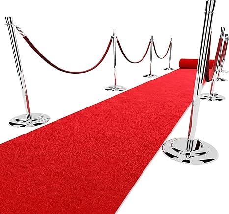 FLICKERGIFT 3x10 ft Extra Thick Red Carpet Runner for Party & Events,Festival Celebration,Prom Proposal & Wedding, Graduation Ceremony, Award Ceremony,VIP Reception,Heavy-Duty Red Rug