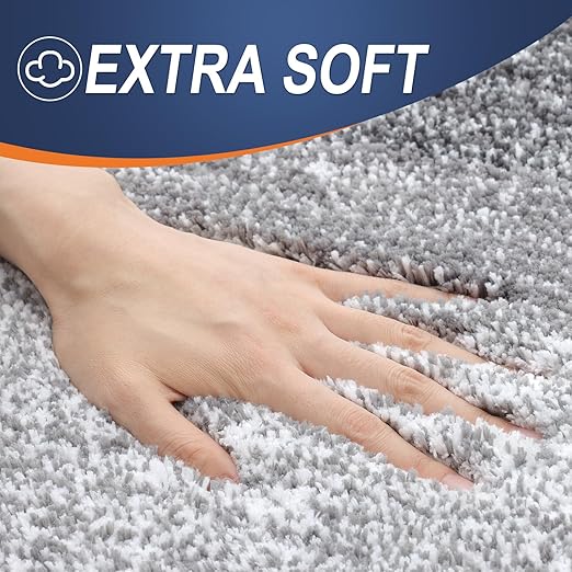 FLICKERGIFT Bathroom Rugs Mat 30x20, Extra Soft Absorbent Microfiber Bath Rugs, Rubber Backing, Quick Dry, Machine Washable Bath Mats for Bathroom Floor, Tub and Shower, Home Decor Accessories, Grey