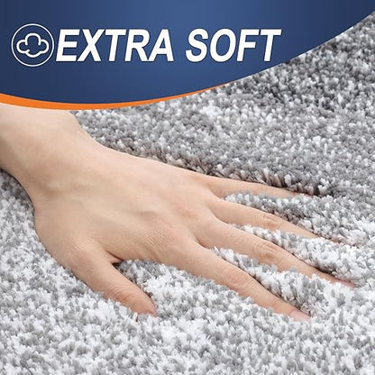 FLICKERGIFT Bathroom Rugs Mat 30x20, Extra Soft Absorbent Microfiber Bath Rugs, Rubber Backing, Quick Dry, Machine Washable Bath Mats for Bathroom Floor, Tub and Shower, Home Decor Accessories, Grey