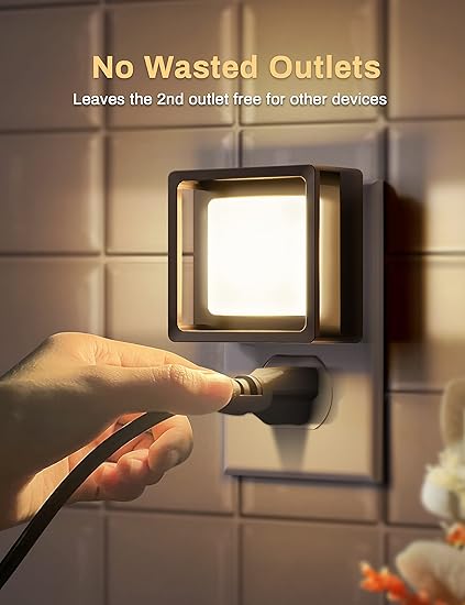 Waf-top LED Night Light, Night Lights Plug Into Wall [2 Pack] with Dusk-to-Dawn Sensor, Dimmable Nightlights, Adjustable Brightness for Bathroom, Hallway, Bedroom,Kids Room,Stairway,Soft White