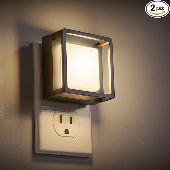 Waf-top LED Night Light, Night Lights Plug Into Wall [2 Pack] with Dusk-to-Dawn Sensor, Dimmable Nightlights, Adjustable Brightness for Bathroom, Hallway, Bedroom,Kids Room,Stairway,Soft White