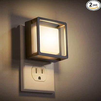 Waf-top LED Night Light, Night Lights Plug Into Wall [2 Pack] with Dusk-to-Dawn Sensor, Dimmable Nightlights, Adjustable Brightness for Bathroom, Hallway, Bedroom,Kids Room,Stairway,Soft White