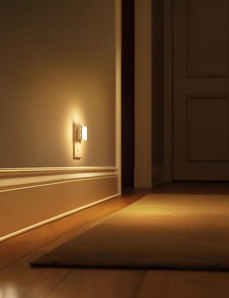 FLICKERGIFT LED Night Lights Plug into Wall 2-Pack, 0.3W Plug in Night Light, Dusk to Dawn, 3000K Soft White, Bright Nightlight Auto-On/Off, for Adults Kids Room Bedroom Bathroom Hallway Kitchen, Non-Dim