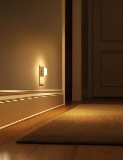 FLICKERGIFT LED Night Lights Plug into Wall 2-Pack, 0.3W Plug in Night Light, Dusk to Dawn, 3000K Soft White, Bright Nightlight Auto-On/Off, for Adults Kids Room Bedroom Bathroom Hallway Kitchen, Non-Dim