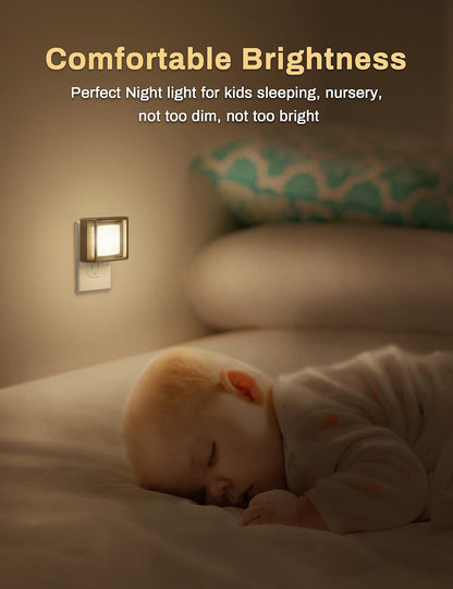 Waf-top LED Night Light, Night Lights Plug Into Wall [2 Pack] with Dusk-to-Dawn Sensor, Dimmable Nightlights, Adjustable Brightness for Bathroom, Hallway, Bedroom,Kids Room,Stairway,Soft White