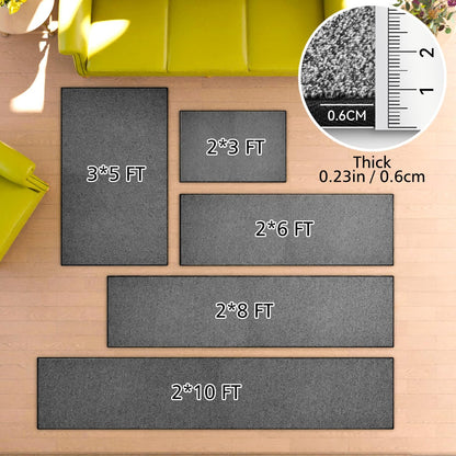 FLICKERGIFT Runner Rug with Non Slip Rubber Backing, Washable Soft Floor Carpet for Kitchen, Hallway, Entryway Indoor, Bedroom, Laundry, Low Pile Area Rugs, Solid color with Pointillism style, 2*6 ft BLACK