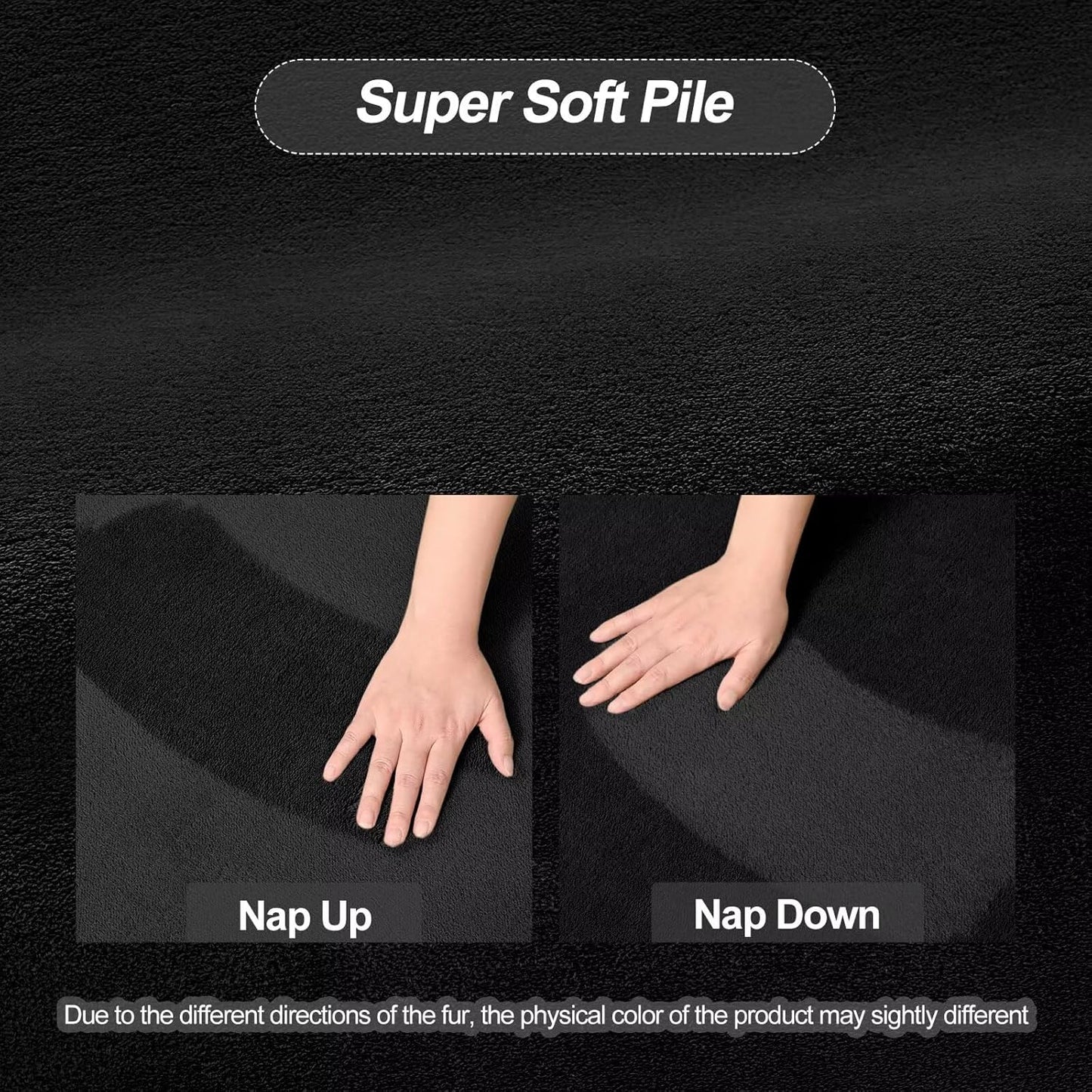 FLICKERGIFT Black Area Rugs for Living Room Bedroom, 4x6 Modern Thickened Memory-Foam Throw Carpet, Super Soft Kids Boys Girls Rug, Non-Slip Washable Carpets for Dorm Nursery Classroom Office Decor