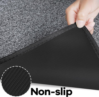 FLICKERGIFT Runner Rug with Non Slip Rubber Backing, Washable Soft Floor Carpet for Kitchen, Hallway, Entryway Indoor, Bedroom, Laundry, Low Pile Area Rugs, Solid color with Pointillism style, 2*6 ft BLACK