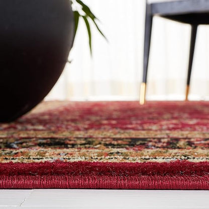 FLICKERGIFT Area Rug 9x12 - Lyndhurst Collection - Large - Red & Black, Traditional Oriental Design, Non-Shedding & Easy to Clean, Ideal for Living Room, Bedroom, Dining Space (LNH331B)