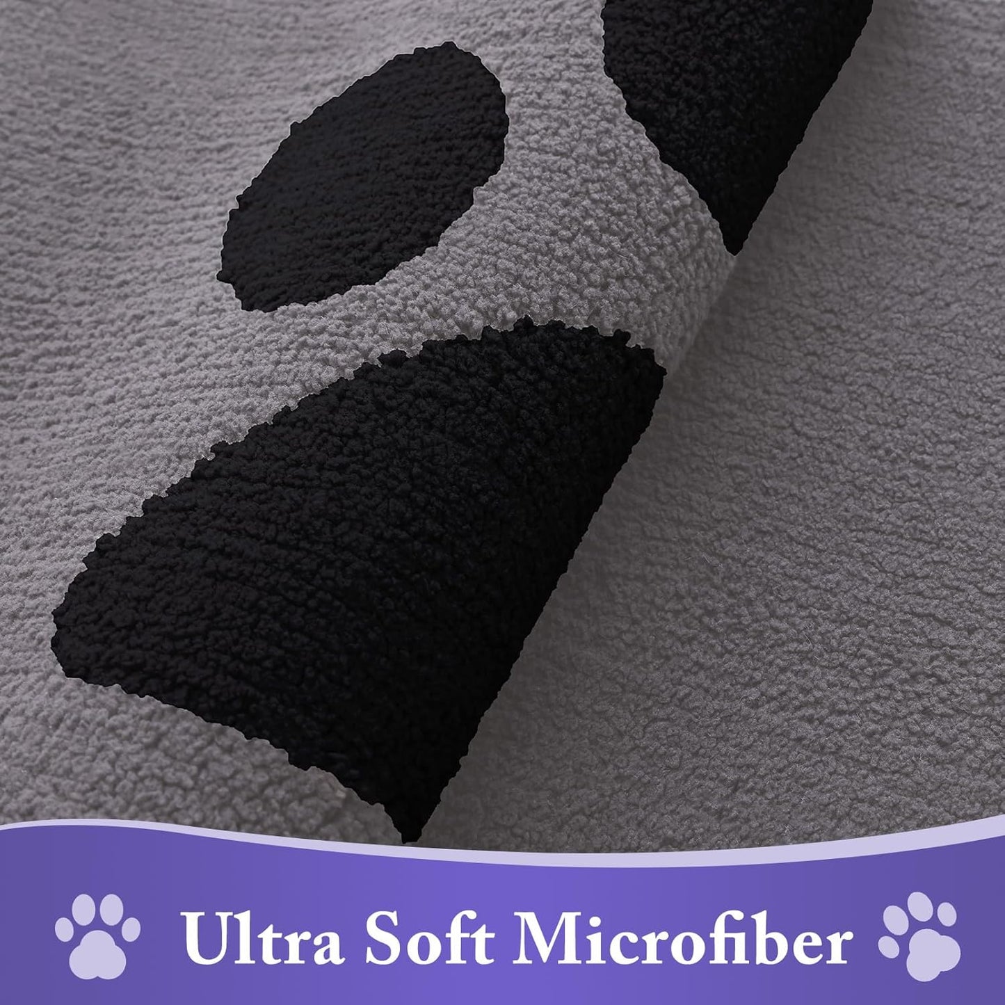 FLICKERGIFT Dog Door Mat for Muddy Paws, Absorbent Dirt Trapper Non Slip Indoor Doormats, Washable Low-Profile Mat for Mud Dogs, Entryway Carpet for Inside Floor (36x24 Inches, Grey)