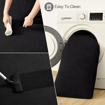 FLICKERGIFT Black Area Rugs for Living Room Bedroom, 4x6 Modern Thickened Memory-Foam Throw Carpet, Super Soft Kids Boys Girls Rug, Non-Slip Washable Carpets for Dorm Nursery Classroom Office Decor