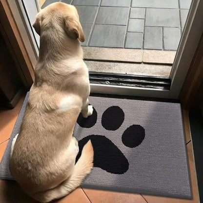 FLICKERGIFT Dog Door Mat for Muddy Paws, Absorbent Dirt Trapper Non Slip Indoor Doormats, Washable Low-Profile Mat for Mud Dogs, Entryway Carpet for Inside Floor (36x24 Inches, Grey)