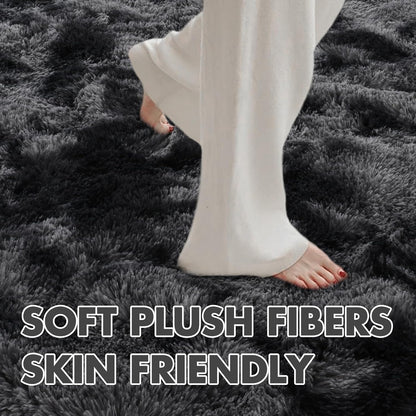 FLICKERGIFT  6x9 Ft Large Shag Rugs for Living Room Decor, Tie-Dyed Ultra Soft Fluffy Furry Area Rugs for Bedroom Indoor Floor, Aesthetic Carpet for Kids Home (Dark Grey)