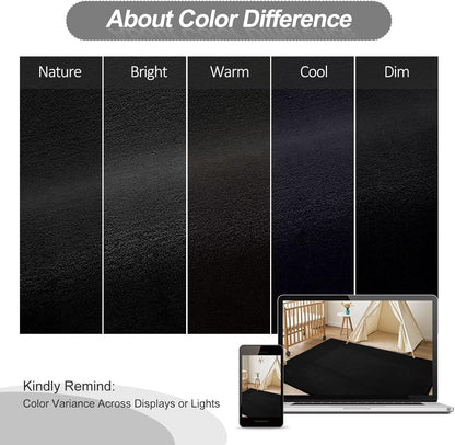 FLICKERGIFT Black Area Rugs for Living Room Bedroom, 4x6 Modern Thickened Memory-Foam Throw Carpet, Super Soft Kids Boys Girls Rug, Non-Slip Washable Carpets for Dorm Nursery Classroom Office Decor