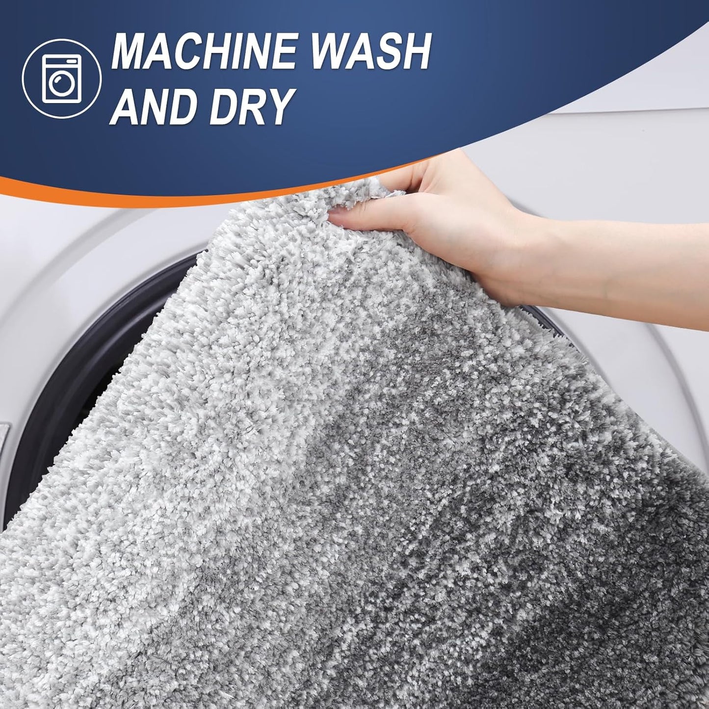 FLICKERGIFT Bathroom Rugs Mat 30x20, Extra Soft Absorbent Microfiber Bath Rugs, Rubber Backing, Quick Dry, Machine Washable Bath Mats for Bathroom Floor, Tub and Shower, Home Decor Accessories, Grey