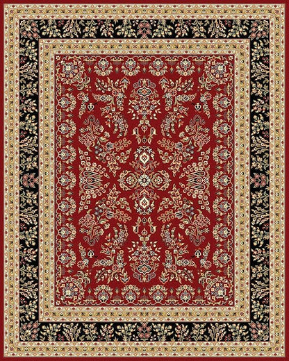 FLICKERGIFT Area Rug 9x12 - Lyndhurst Collection - Large - Red & Black, Traditional Oriental Design, Non-Shedding & Easy to Clean, Ideal for Living Room, Bedroom, Dining Space (LNH331B)