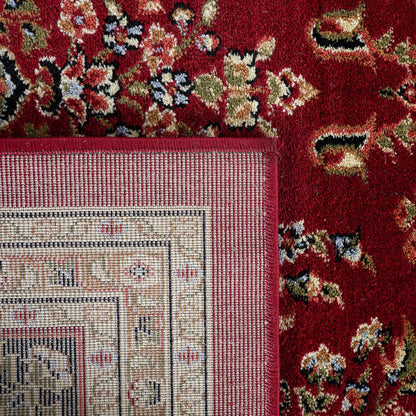 FLICKERGIFT Area Rug 9x12 - Lyndhurst Collection - Large - Red & Black, Traditional Oriental Design, Non-Shedding & Easy to Clean, Ideal for Living Room, Bedroom, Dining Space (LNH331B)